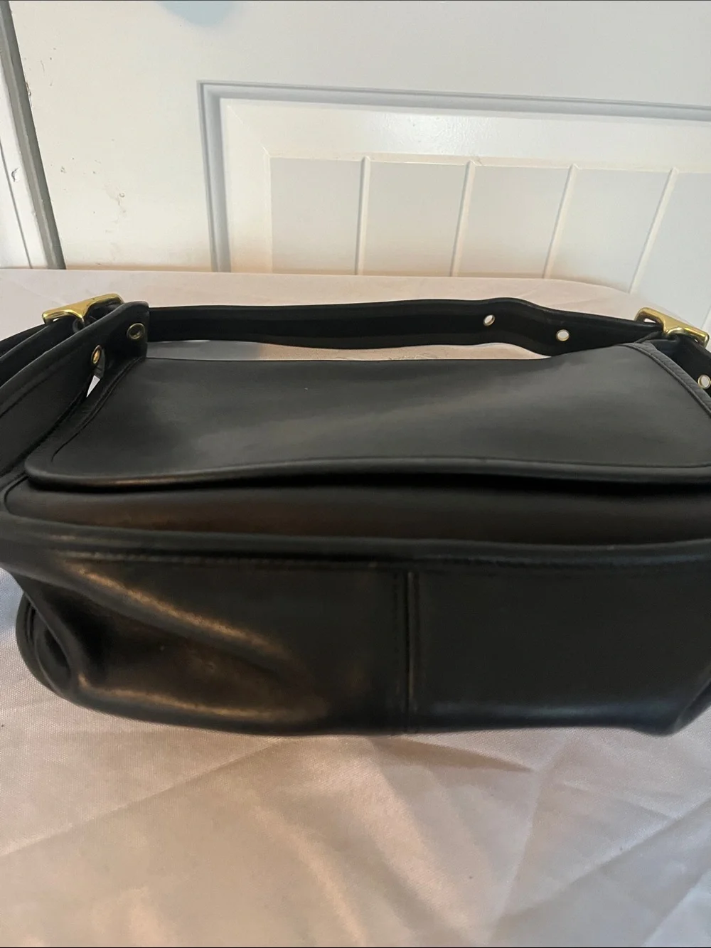 Coach Patricia  Black Leather Messenger Bag - Men's Crossbody